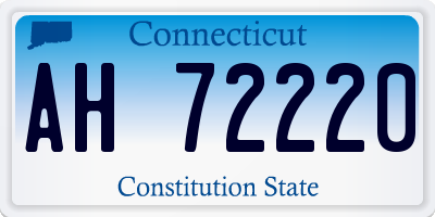 CT license plate AH72220