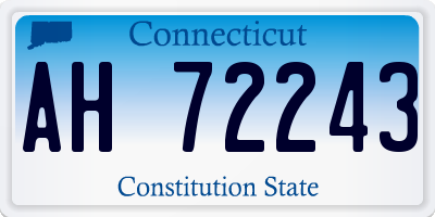 CT license plate AH72243