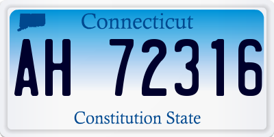 CT license plate AH72316