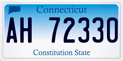 CT license plate AH72330