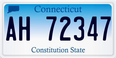 CT license plate AH72347