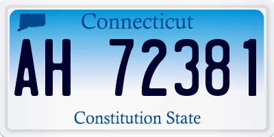 CT license plate AH72381