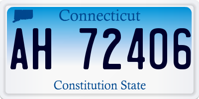 CT license plate AH72406