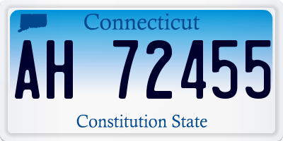 CT license plate AH72455