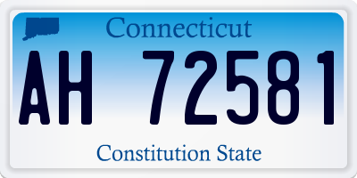 CT license plate AH72581