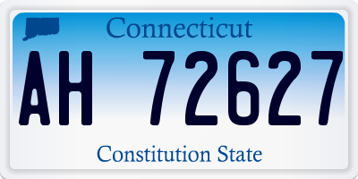 CT license plate AH72627