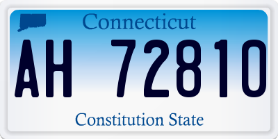 CT license plate AH72810