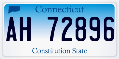 CT license plate AH72896