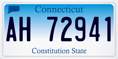 CT license plate AH72941
