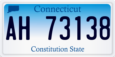 CT license plate AH73138