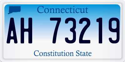 CT license plate AH73219
