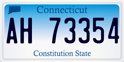 CT license plate AH73354