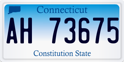 CT license plate AH73675