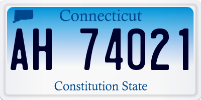 CT license plate AH74021
