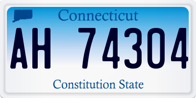 CT license plate AH74304