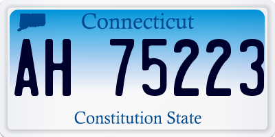 CT license plate AH75223