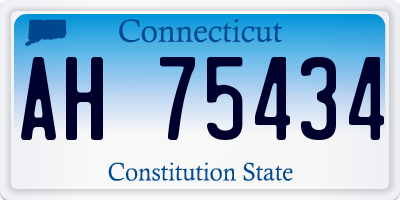 CT license plate AH75434