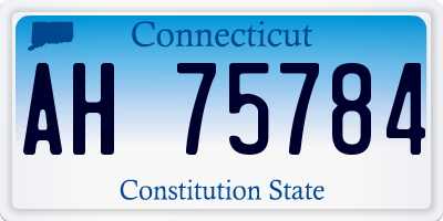 CT license plate AH75784
