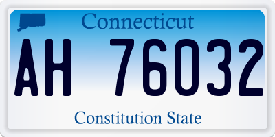 CT license plate AH76032