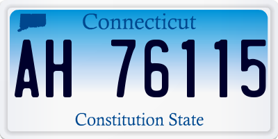 CT license plate AH76115