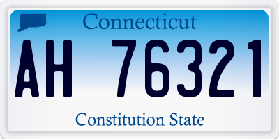 CT license plate AH76321
