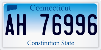 CT license plate AH76996