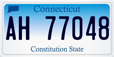 CT license plate AH77048