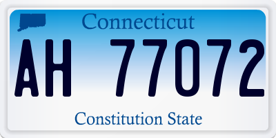 CT license plate AH77072