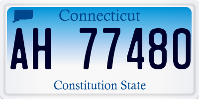 CT license plate AH77480