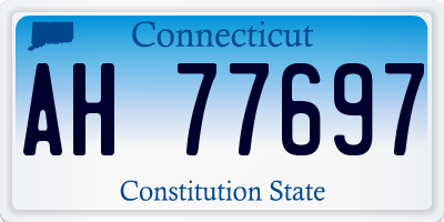 CT license plate AH77697