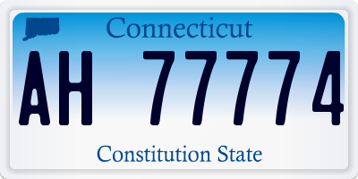 CT license plate AH77774