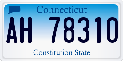 CT license plate AH78310