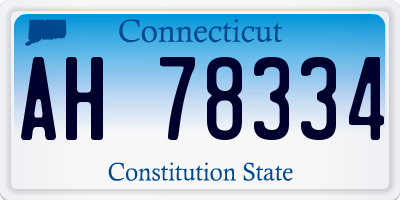 CT license plate AH78334