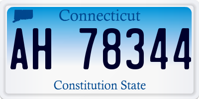 CT license plate AH78344
