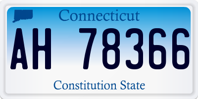 CT license plate AH78366