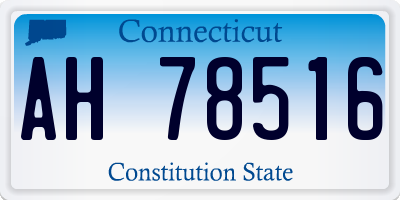 CT license plate AH78516