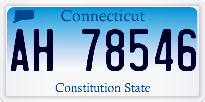 CT license plate AH78546