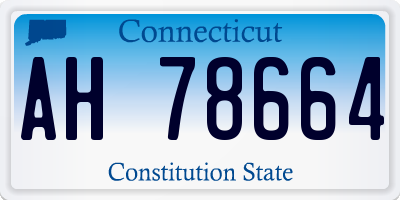 CT license plate AH78664