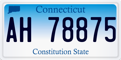 CT license plate AH78875