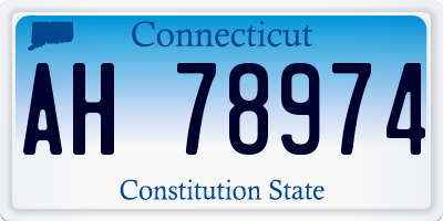 CT license plate AH78974