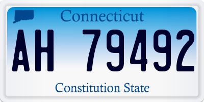 CT license plate AH79492