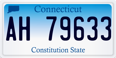 CT license plate AH79633