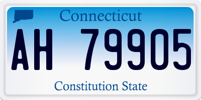 CT license plate AH79905