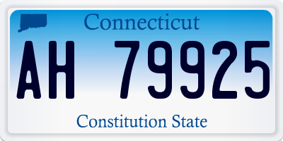 CT license plate AH79925