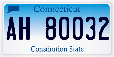 CT license plate AH80032