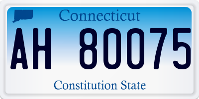 CT license plate AH80075