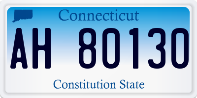 CT license plate AH80130