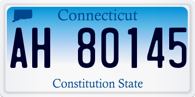 CT license plate AH80145