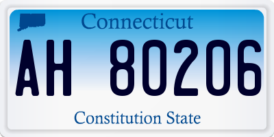 CT license plate AH80206
