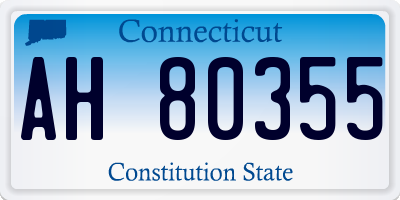 CT license plate AH80355